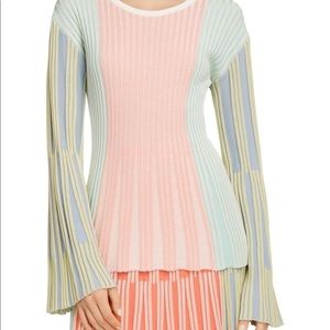 Kenzo XS set of sweater and midi skirt multi colored rib